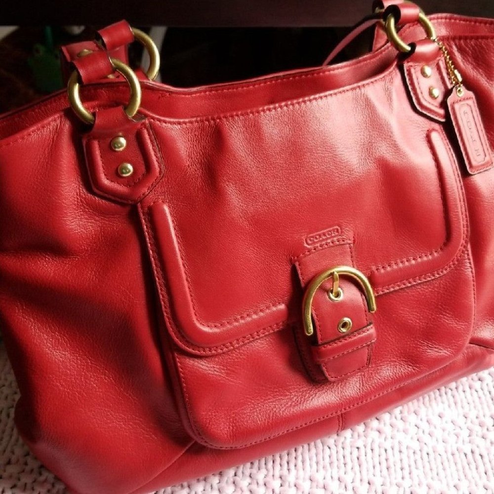 COACH Red leather purse